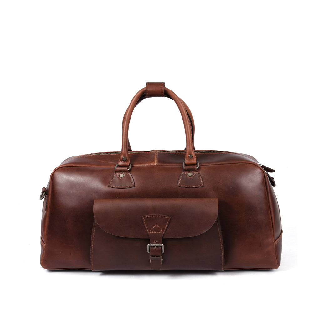 Voyager Leather Duffle – Premium Cowhide Travel Style