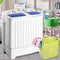 Semi-Automatic 26 lb Twin Tub Portable Washing Machine with Drain Pump, Blue