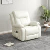 HOMCOM PU Leather Reclining Chair with Vibration Massage Recliner, Swivel Base, Rocking Function, Remote Control, Cream White 