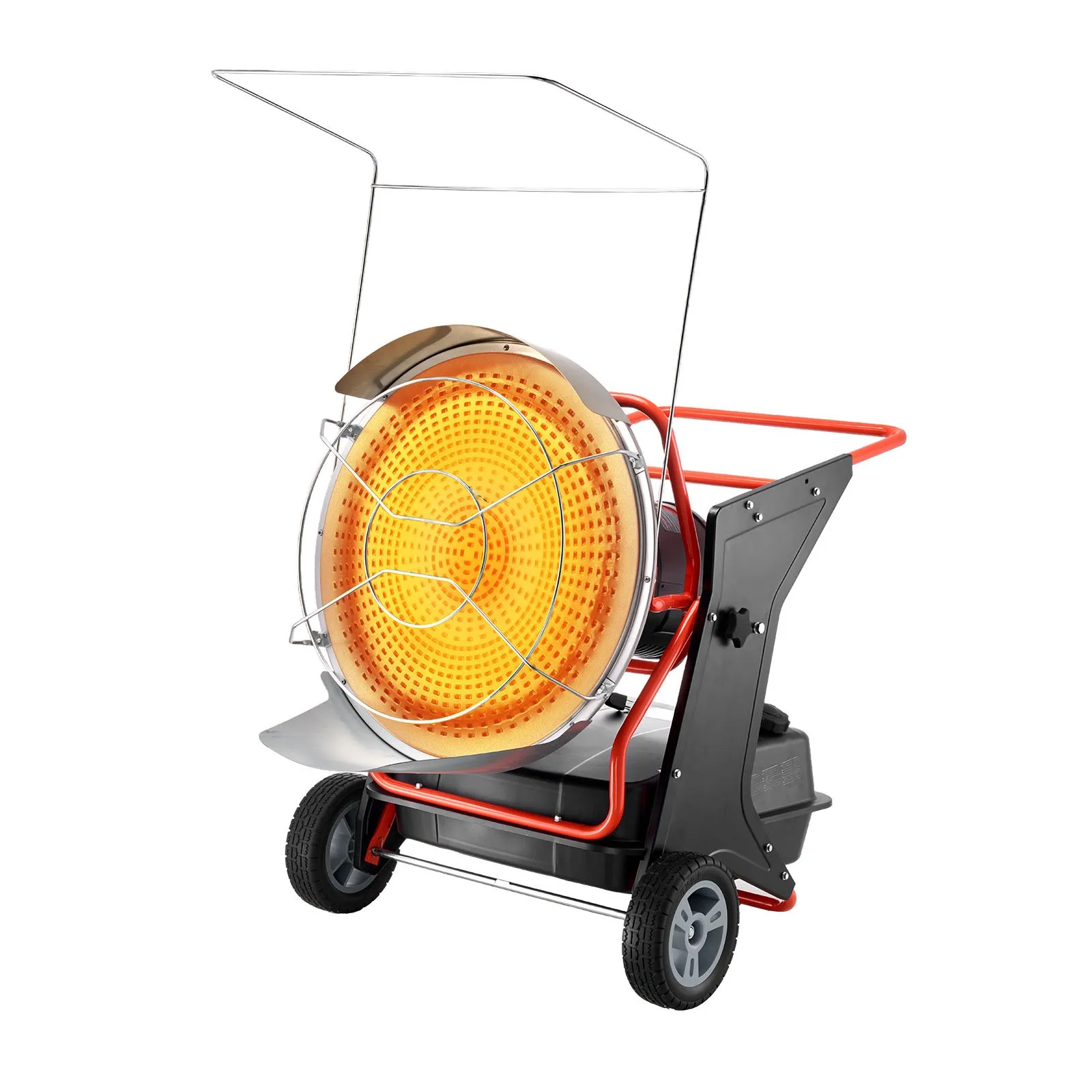 VEVOR 125,000 BTU Radiant Kerosene Diesel Heater, Portable Industrial Space Heater with Adjustable Temp & Wheels, Ideal for Jobsite, Garage, Warehouse, Workshop Construction Heating, Black 
