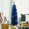 HOMCOM Pencil Christmas Tree, Slim Artificial Xmas Tree in Deep Blue & Mint, Skinny Holiday Decoration for Home & Office
