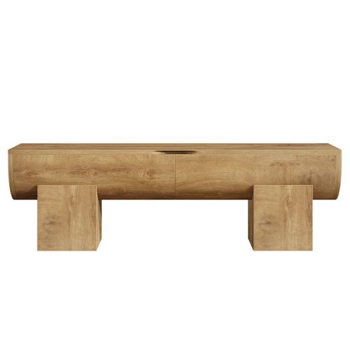 55.1" Farmhouse Storage Bench, Large Entryway Shoe Bench with Hinged Lid, 350 lb Capacity, Natural Wood