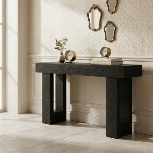 63-Inch Console Table, Farmhouse Wooden Sofa Table with Rustic Finish, Entryway Hallway Table