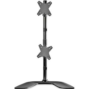 Vertical Dual Monitor Stand, Free Standing Height Adjustable Stacked Monitor Stand up to 27" (17.6lb/8kg) VESA Mount Displays 