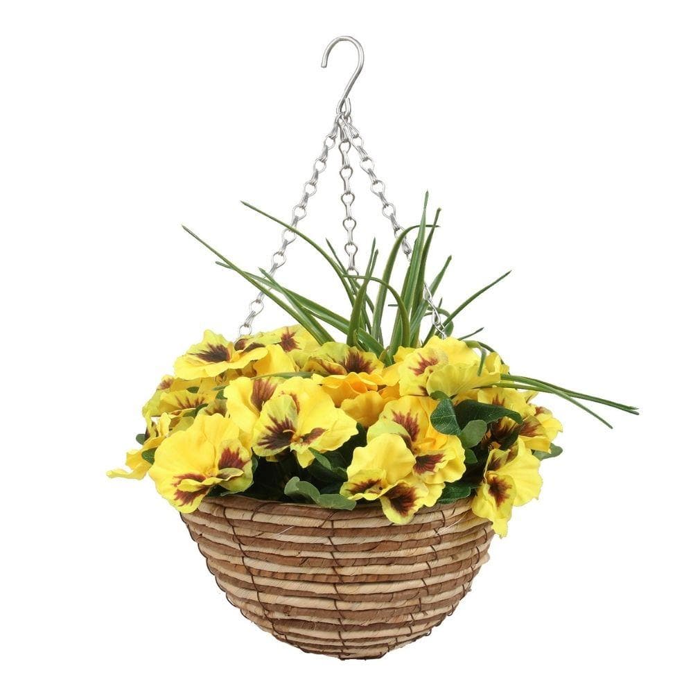 Grace Artificial Floral Arrangement In Hanging Basket 