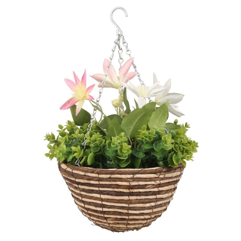 Lyla Artificial Floral Arrangement In Hanging Basket 