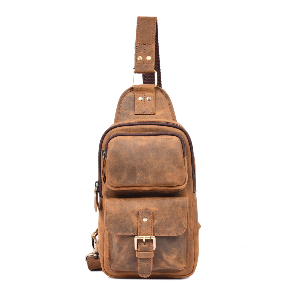 Vintage Leather Sling Bag | Hunter Tan