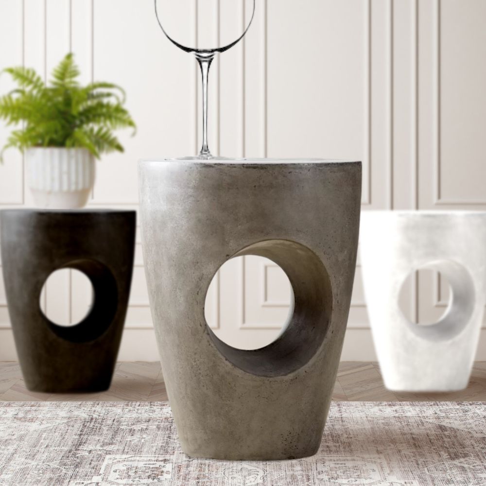 Olivia Concrete Terrazzo Mid-Century End Table 