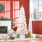 HOMCOM Pencil Artificial Christmas Tree with Pine Realistic Branches, Auto Open, Pink and White