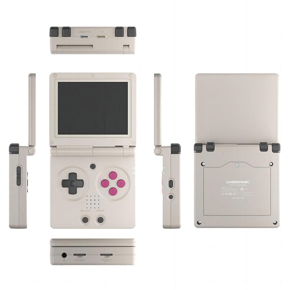 ANBERNIC RG35XXSP Flip Game Console, 32GB + 64GB with 5000 Games, 30+Emulators, 3.5inch IPS Screen, HDMI Out, Multimedia Apps,8H Autonomy, 5G Wifi Bluetooth, Hall Magnetic Switch, Moonlight Streaming - Grey 