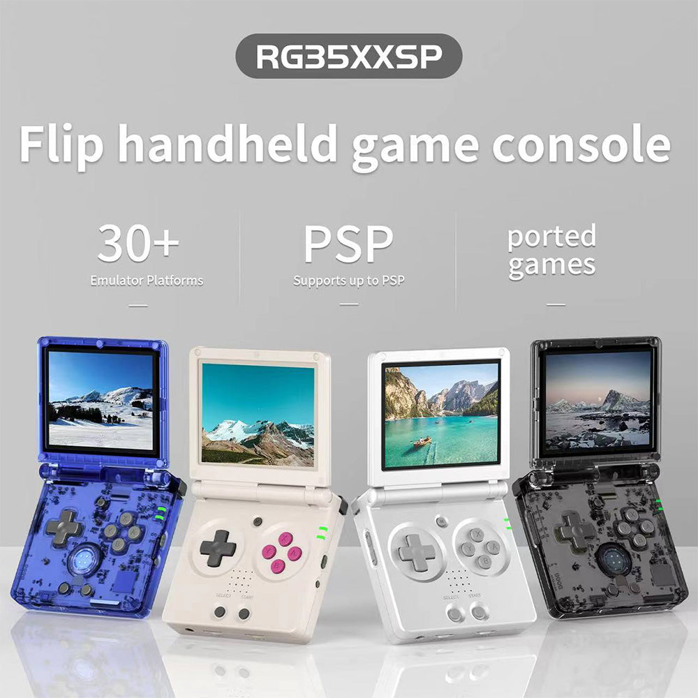 ANBERNIC RG35XXSP Flip Game Console, 32GB + 64GB with 5000 Games, 30+Emulators, 3.5inch IPS Screen, HDMI Out, Multimedia Apps,8H Autonomy, 5G Wifi Bluetooth, Hall Magnetic Switch, Moonlight Streaming - Grey 