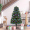 HOMCOM 4FT Pre-Lit Fiber Optic Christmas Tree with Star Topper, Artificial Spruce Holiday Decor