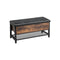 VASAGLE Industrial Storage Bench with Padded Seat and Metal Shelf
