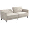 HOMCOM Pull Out Sofa Bed, Button Tufted Fabric Convertible Bed Couch with Adjustable Back, for Living Room, Beige