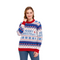 White Merry Christmas Sweater – Classic Knit Holiday Sweater with Snowflakes & Pixel Reindeer, Minimal Festive Winter Wear