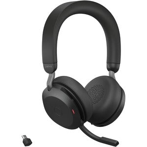Jabra Evolve2 75 Wireless On-ear Stereo Headset - USB-C - Unified Communication - Black - Binaural - Ear-cup - 3000 cm - Bluetooth - 20 Hz to 20 kHz - MEMS Technology Microphone - Noise Cancelling 