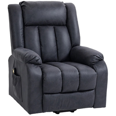 HOMCOM Lift Chair for Seniors, Microfibre Upholstered Electric Recliner Chair with Remote, Quick Assembly, Charcoal Grey 