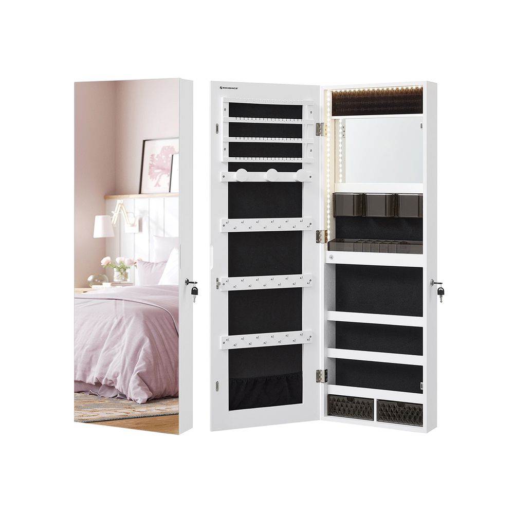 SONGMICS Jewelry Armoire Organizer with LED Lights 