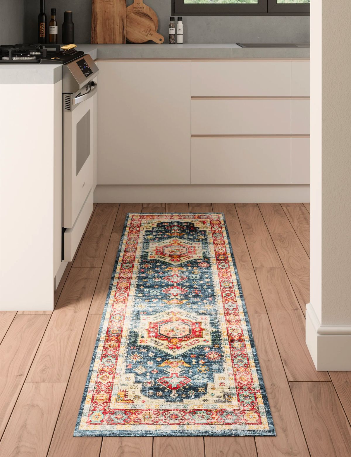 Dilara Multi Color Red Blue Rug 
