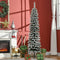HOMCOM 7ft Snow-Flocked Artificial Christmas Tree – Slim Pencil Design, 490 Realistic Branches, Metal Base, Green