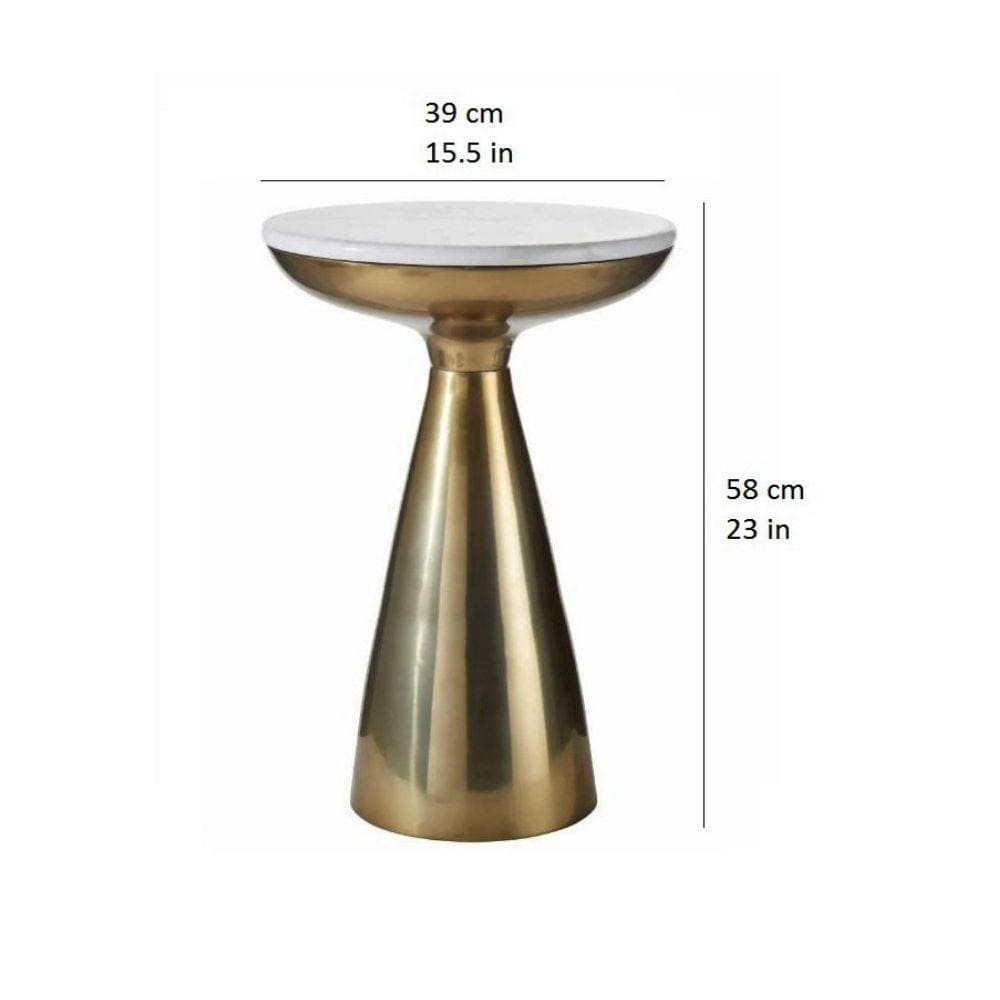 Byla Brass & Marble Side Table 