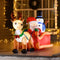 HOMCOM 6.5FT Inflatable Christmas Santa & Snowman on Sleigh with Reindeer, LED Lighted Blow Up Holiday Yard Decoration