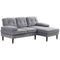 HOMCOM Modern Corner Couch with Right Chaise Lounge, Tufted 3-Seater Sofa with Wooden Legs for Living Room, Bedroom, Grey