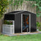 Outsunny 8' x 6' Outdoor Storage Shed, Metal Garden Tool Storage House with Lockable Sliding Doors and Vents for Backyard Patio Lawn, Charcoal Grey