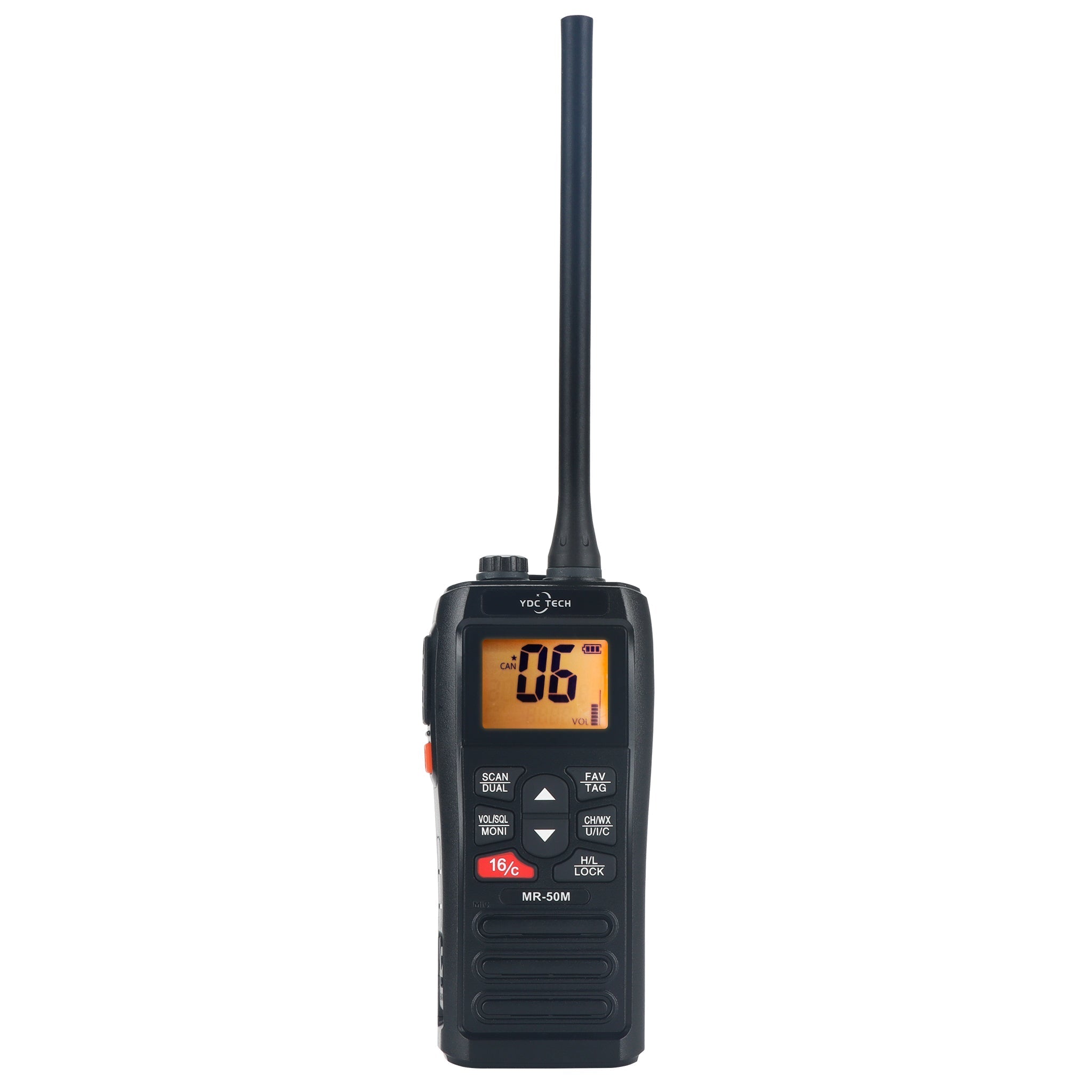 YDC TECH® MR-50M Handheld Waterproof VHF Marine Radio, Long Range, USB Charging, Floating, IPX7 Waterproof 