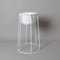 Fazel White Raised Metal Pot Planter 2’ – Modern Minimalist Indoor Planter for Faux or Real Plants, Durable Iron Construction
