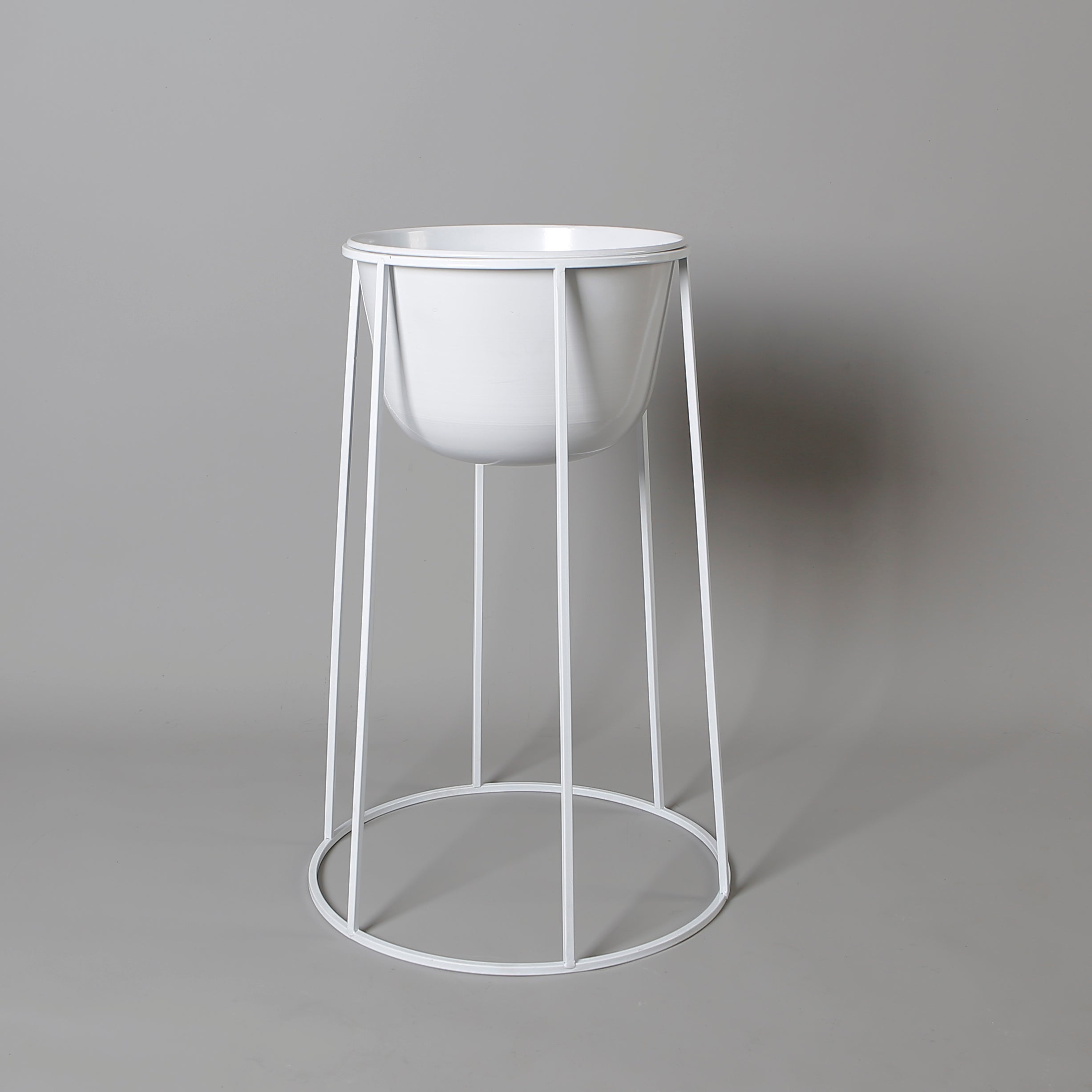 Fazel White Raised Metal Pot Planter 2’ 