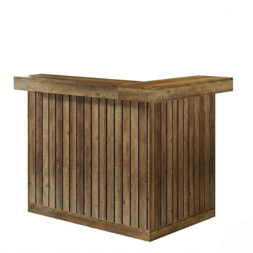 Modern L-Shaped Bar Unit, 4-Tier Corner Liquor Cabinet with Shelving