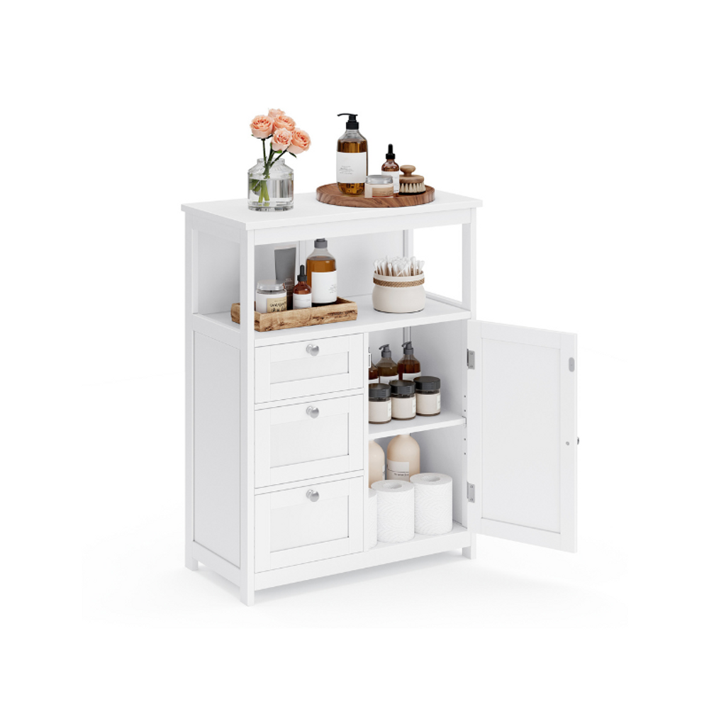 VASAGLE Bathroom Floor Storage Cabinet with 3 Drawers 