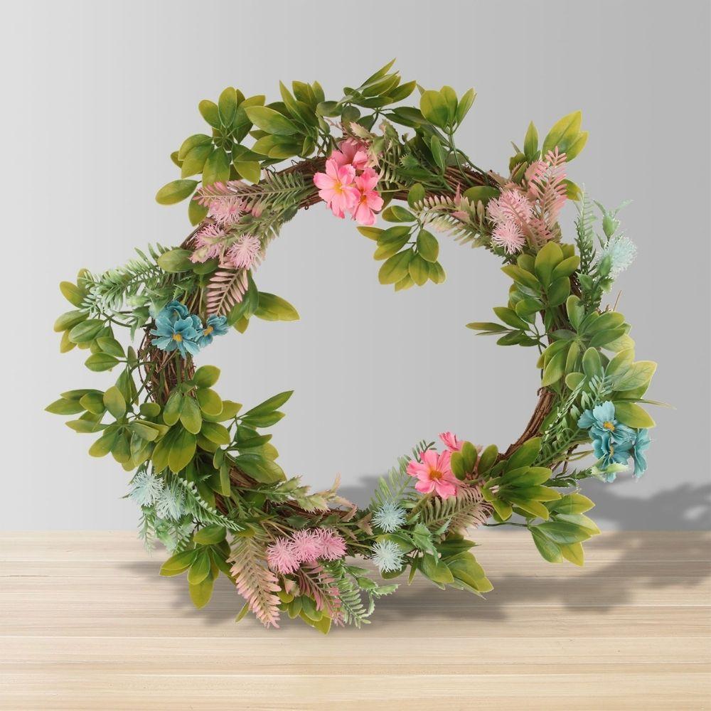 Pastel Artificial Floral Wreath 18.9'' 