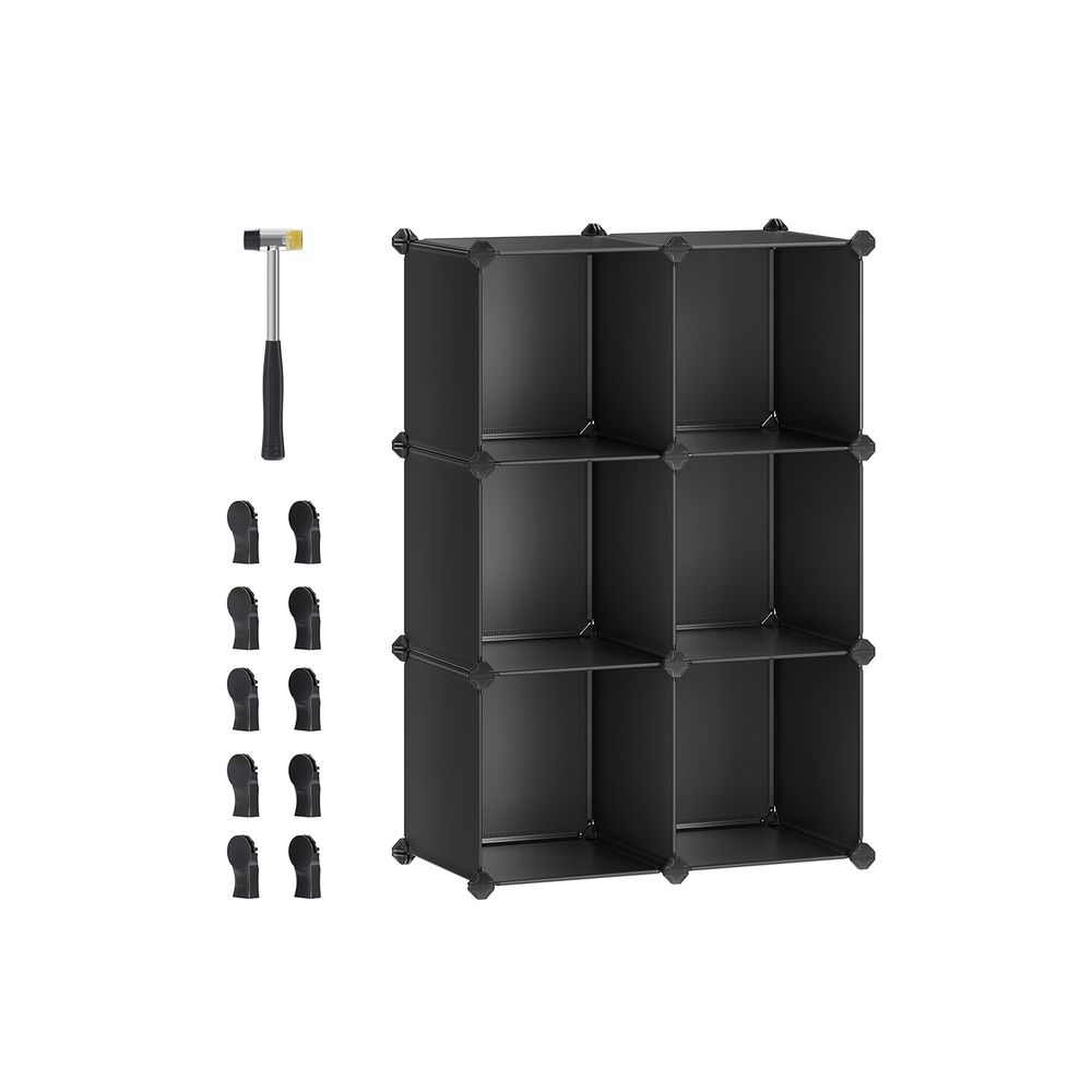 SONGMICS 6 Cube Storage Organizer with Feet and Rubber Mallet 
