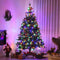 HOMCOM 7FT Prelit Artificial Christmas Tree with Dual-Colour LED Lights, Hinged Xmas Tree with Remote for Home & Office Holiday Decor