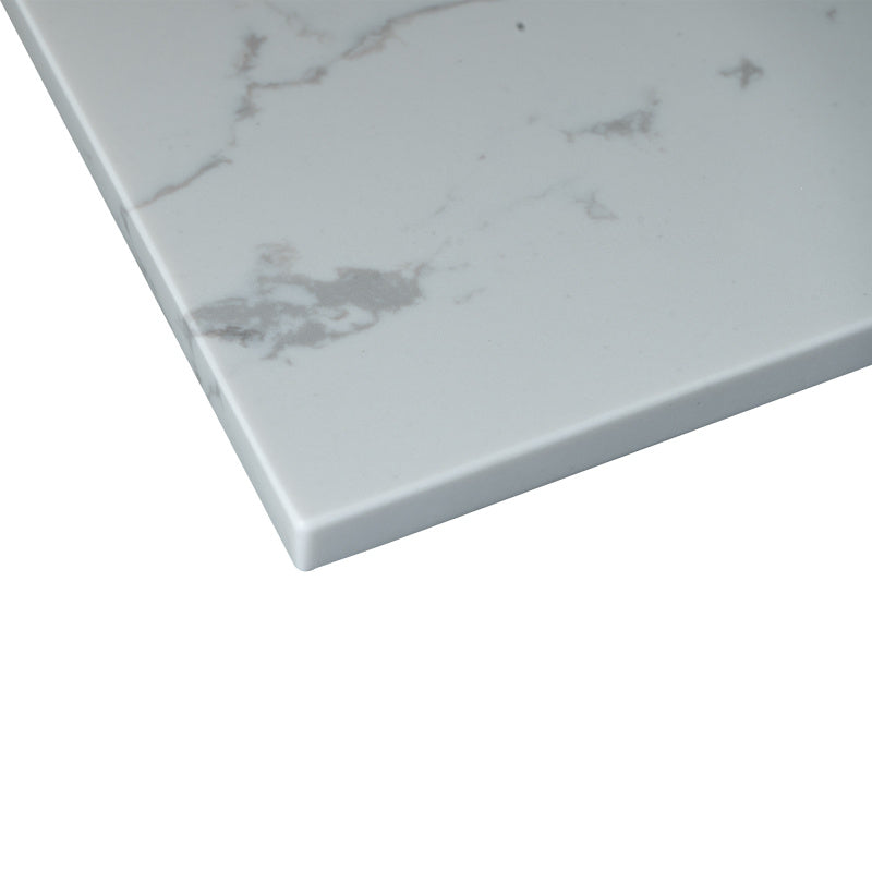 Montary 37" Carrara White Marble-Design Bathroom Vanity Top with REC Undermount Ceramic Sink & Single Faucet Hole - Engineered Stone Countertop, Pre-Sealed, Easy DIY Installation, Fits 30-Inch Cabinets, Bathroom Decor And Acc 