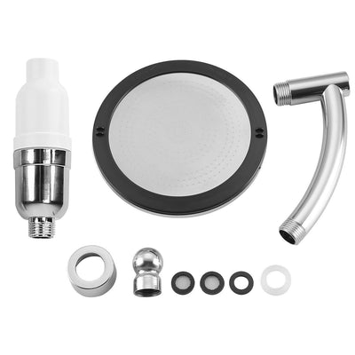 5.5In High Pressure Shower Head Stainless Steel Powerful Energy Bath Heads Water Saving 360° Rotating Round Showerhead 