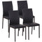 HOMCOM Set of 4 Black Modern Dining Chairs Upholstered Faux Leather with Metal Legs for Kitchen