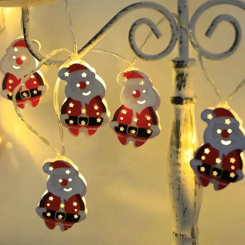 Christmas LED Light String Santa Claus Elk Snowman Xmas Ornament String Light Christmas Decorations New Year Navidad Gift 