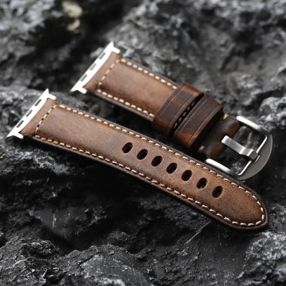 Pure Cowhide Strap Retro Style Watch Bracelet 