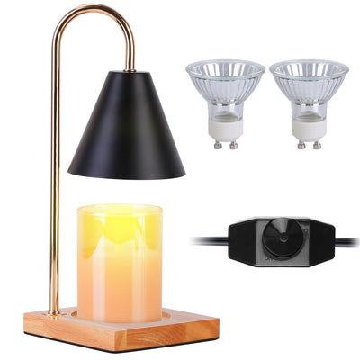 Electric Wax Melt Warmer Lamp Dimmable Fragrance Candle Melt Lantern Metal Iron Decorative Melter Light with 2 GU10 Bulbs 