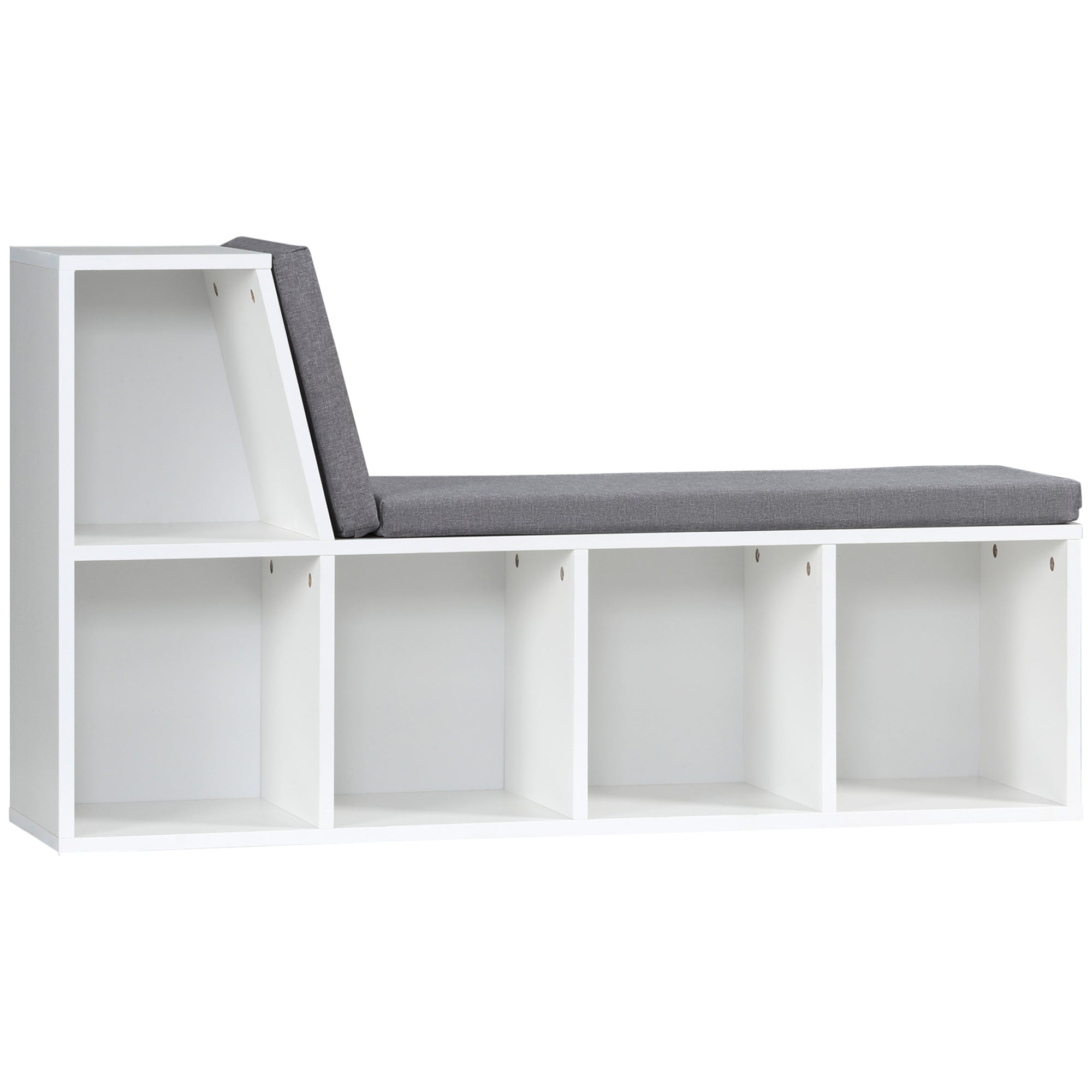 HOMCOM 2-Tier Bookcase: Grey Modern Freestanding Bookshelf for Home Office Display 