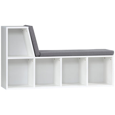 HOMCOM 2-Tier Bookcase: Grey Modern Freestanding Bookshelf for Home Office Display 