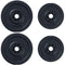 Soozier Dumbbell Weight Set: 4pc Kit with 2x 11lbs Barbells & Durable Weight Plates for Home Fitness Training, Black
