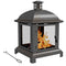 Wood-Burning Fire Pit, Chimney Style Firepit with Poker, 26