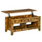 HOMCOM Lift-Top Coffee Table: Hidden Storage Shelves & Adjustable Pop-Up Tabletop, Living Room Furniture, Brown