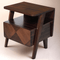 Rum Nightstand with Drawer – Solid Acacia Wood, Mid-Century & Art Deco Design, Spacious Storage, Scratch & Water-Resistant Finish, Easy Assembly