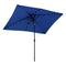 6' x 10' Patio Umbrella with 22 LED Solar Lights and Tilt, Rectangular Outdoor Table Umbrella with Crank, Dark Blue