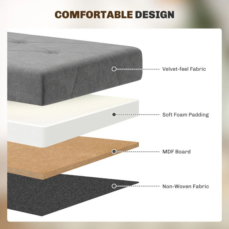 Storage Ottoman Bench, Velvet Upholstered Foldable Ottoman Footrest, Foot Stool with Wood Legs for Living Room, Bedroom